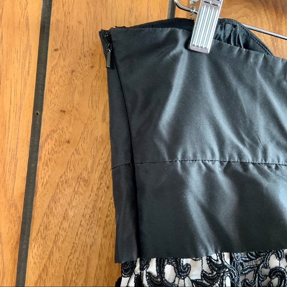 WHBM Black Lace Overlay Strapless Cocktail Dress - Picture 5 of 11